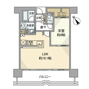 ザパークハウス中之島タワー【19階】の間取り