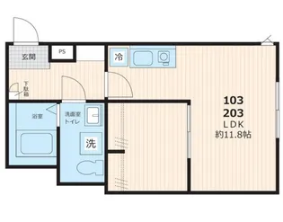 マイレジデンス上尾Ⅱ【203号室】の間取り