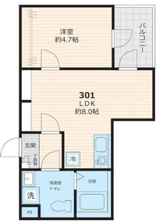 マイレジデンス上尾Ⅱ【302号室】の間取り