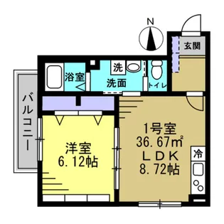 セミカ葛城Ⅱ【1階】の間取り