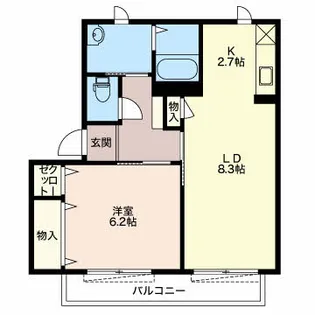 ルミエール高師D【2階】の間取り