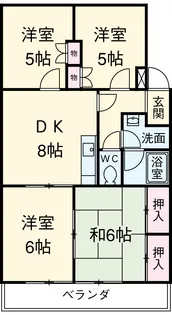ヴィラオオワキ【3階】の間取り