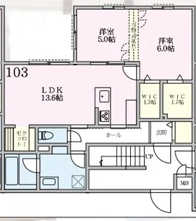 リカ・アイナ【1階】の間取り