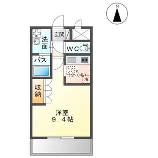 ハスヤマB【1階】の間取り
