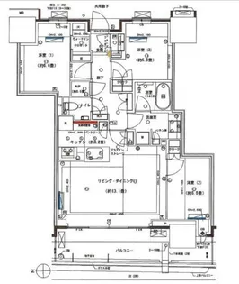 幕張ベイパークライズゲートタワー【905号室】の間取り