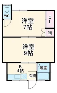 厚木荘【202号室】の間取り