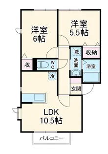 プロヴァンス リュミエール B【2階】の間取り