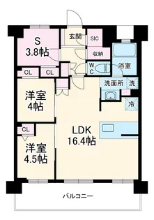 LUXENA+PAWS藤沢【3階】の間取り