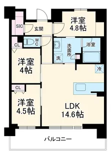 LUXENA+PAWS藤沢【205号室】の間取り
