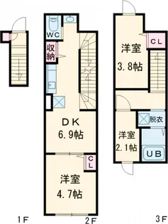 SOLUNA CRACIA OGIKUBOⅢ【2階】の間取り
