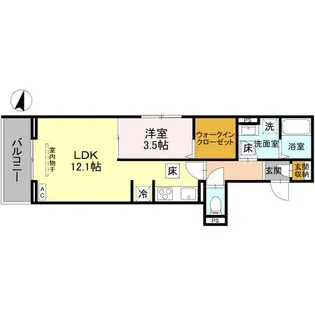 NOBLE VILLA鹿手袋 B【1階】の間取り