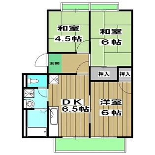 嵯峨野グリーンパレス【206号室】の間取り