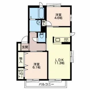 メゾンキルフェボン【2階】の間取り