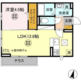 コンフォート 那珂【1階】の間取り