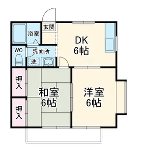 マリンコート6番館【1階】の間取り