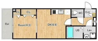 ジーメゾン中葛西【2階】の間取り