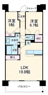 レーベンリヴァーレ スカイ ザ・テラス【2階】の間取り
