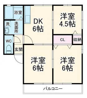 ハピネスA【2階】の間取り