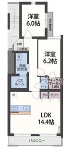 アンソレイエ祇園原【2階】の間取り