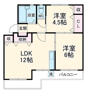八千代台西オーガスタ【2階】の間取り
