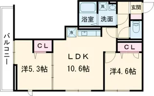 グラナーデ六町Ⅱ【2階】の間取り