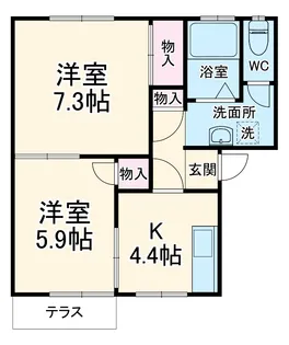 アミューズ花ノ木【103号室】の間取り