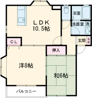 グリーンハイツアカシヤ【201号室】の間取り