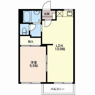ラカーシュタナカB【2階】の間取り