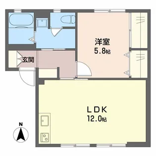 ディアス市川【102号室】の間取り