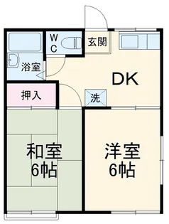グランデュール西海岸【1B号室】の間取り