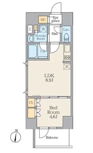 Alivis笹塚【8階】の間取り