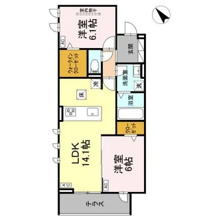 グレイスガーデン赤渋【3階】の間取り