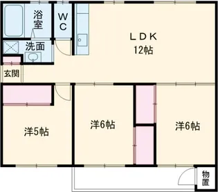 鵜野森団地H棟【303号室】の間取り