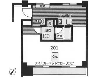 オリエンタルアパートメント【201号室】の間取り