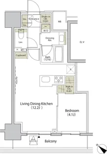 ザ パークハビオ江古田【1104号室】の間取り