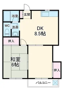 ヒルサイドA・B【B202号室】の間取り