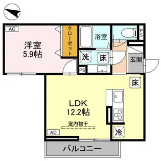 NOBLE RAFFINER上小町【105号室】の間取り
