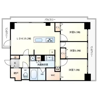 グランセジュール大国町【11階】の間取り