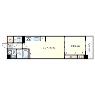グランセジュール大国町【12階】の間取り