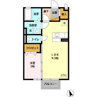 ヴァン・クレール【201号室】の間取り