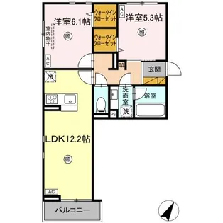 SERENVITA MATSUSHIRO(セレウィータ マツシロ【3階】の間取り