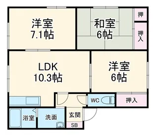 グリーンヒルズC棟【2階】の間取り