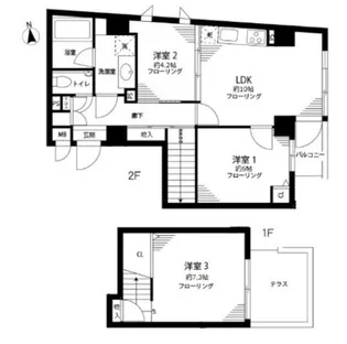 クレア白金高輪【201号室号室】の間取り