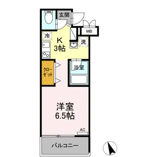 ボンヌシャンス【1階】の間取り