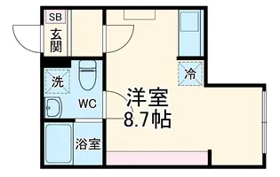 ロンディネ寒川【203号室】の間取り