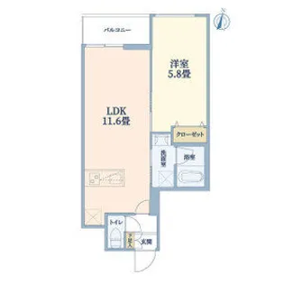 ウェルスクエア豊中本町【2階】の間取り