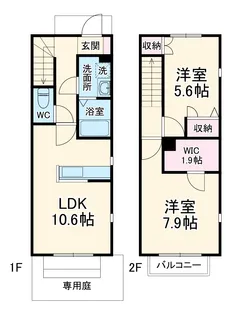 ルーチェソラーレC棟【1階】の間取り