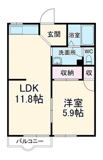 ベクエム湘南【102号室】の間取り