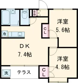 グリーンウェーブ北の台【303号室】の間取り