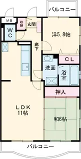 オイルファーム姪浜Ⅱ【303号室】の間取り
